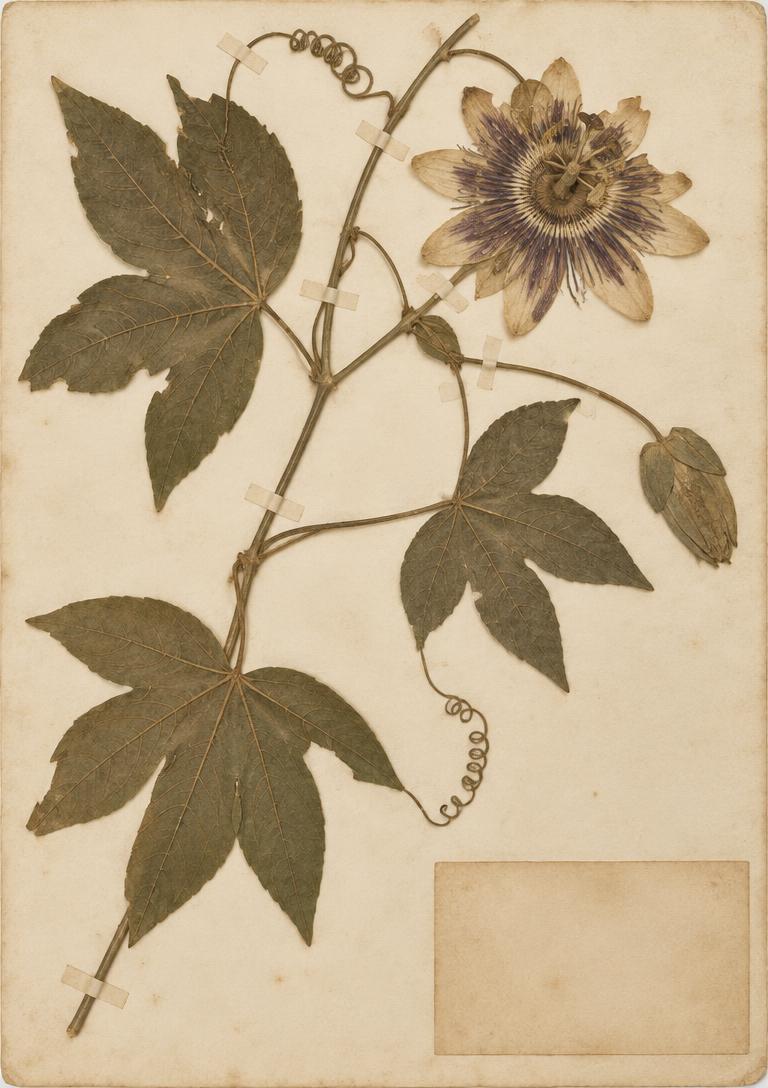 Historical herbarium sheet of Passiflora